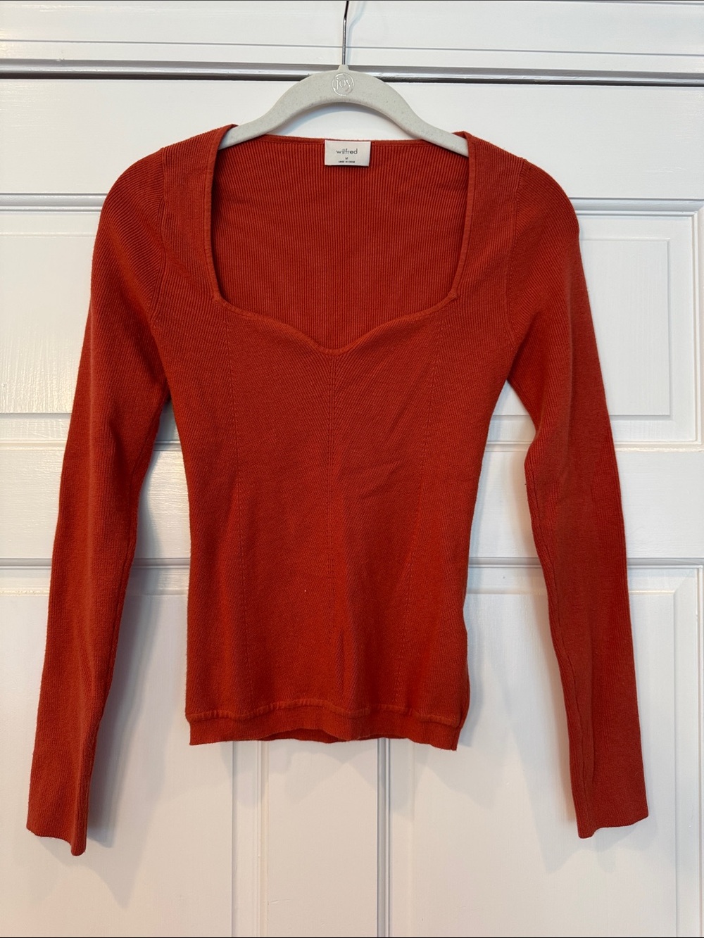 Wilfred orange Square Neck Long Sleeve Knit Top